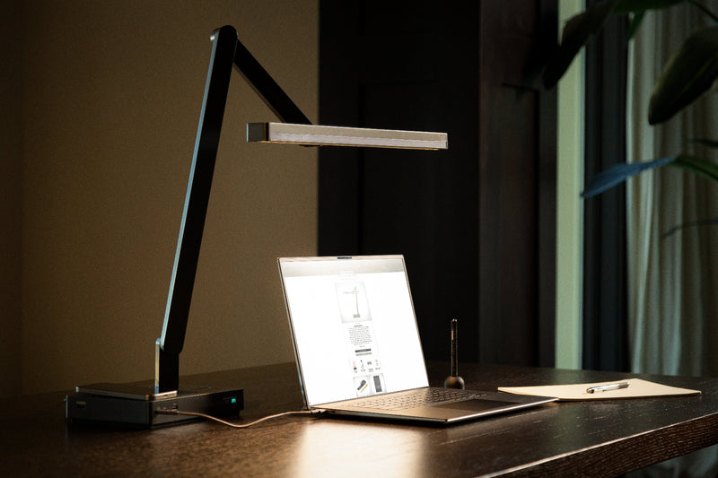 Pure Forms LED Lamp above Laptop - Home Office