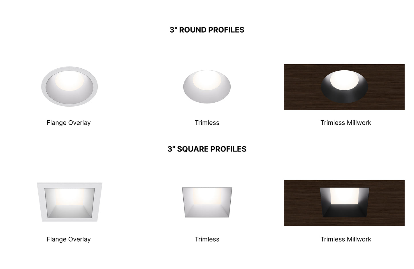 Pure Forms Light Profiles - Square and Round Profiles